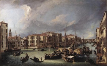 Canaletto Painting - El Gran Canal con el Puente de Rialto al fondo Canaletto